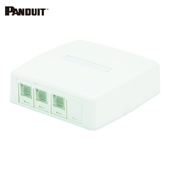 パンドウイット PANDUIT JOQ3BH500 CAT5Eスプリングシャッター付きローゼットキット 4個口(3ジャック+1ブランク) 白 JOQ3BH500 (1個)