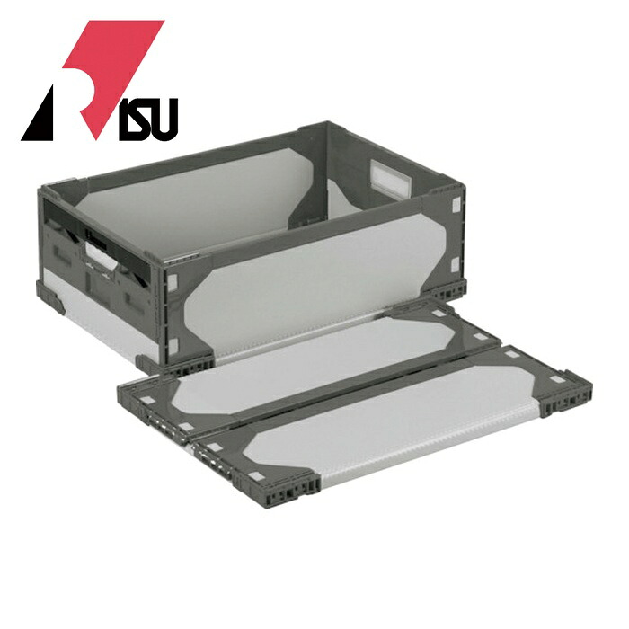 リス RISU リットハイブリッド折りたたみコンテナ 611549 LT-RS-SS47グレー/グレー630&times;420&times;216 (1個) LTRSSS47GYGY630X420X216｜工具ランド