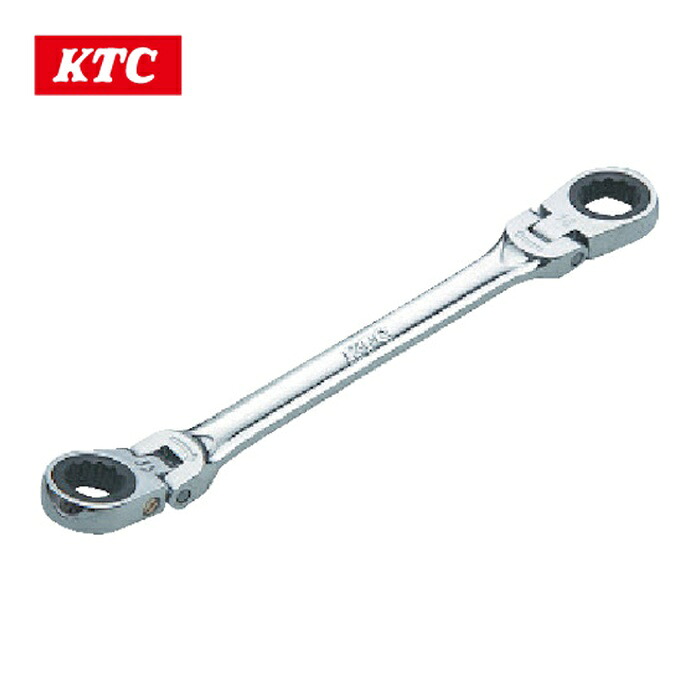 KTC 京都機械工具 MR1-2224F ラチェットめがねレンチ(両頭型首振りタイプ) 22X24mm (1丁)