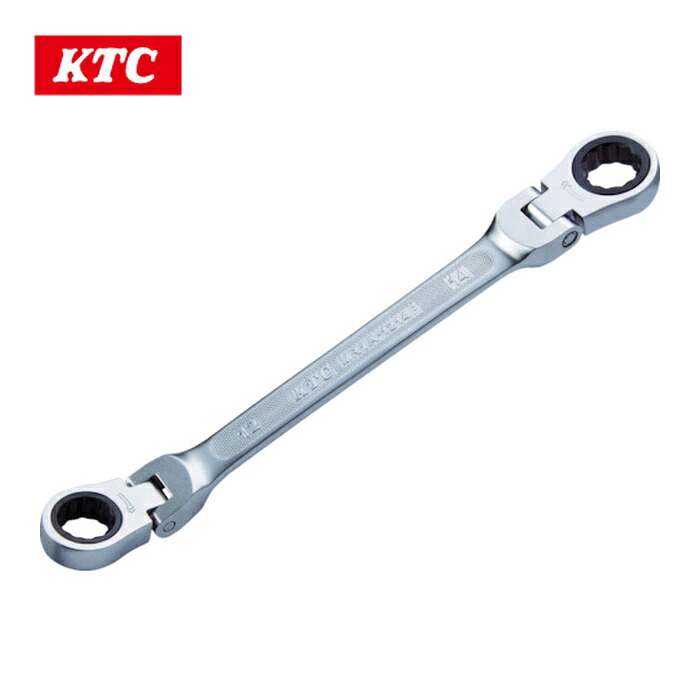 KTC 京都機械工具 MR1A-1719F ラチェットめがねレンチ(両頭型首振りタイプ) 対辺寸法17×19mm 全長267mm (1丁)