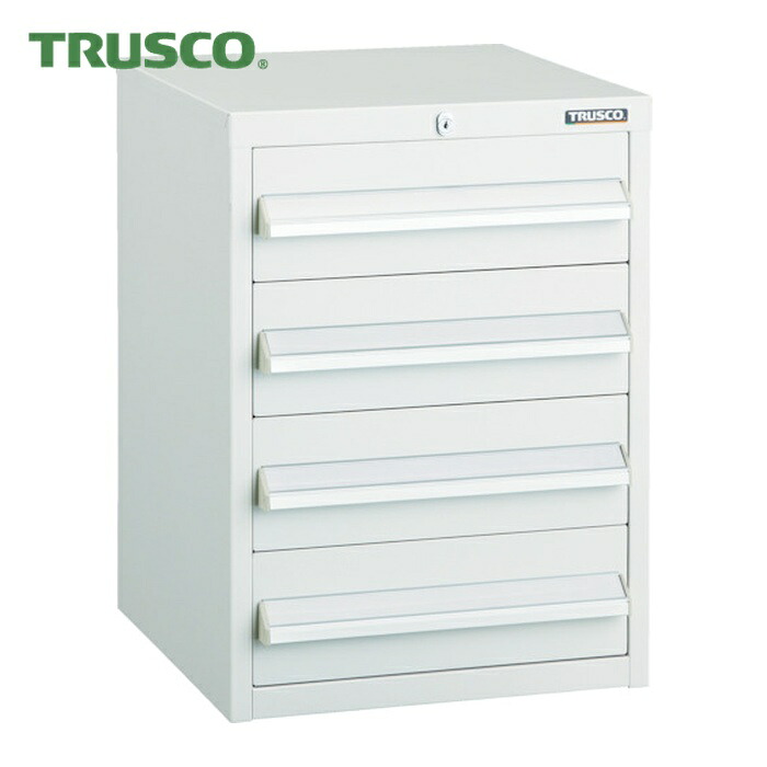 トラスコ TRUSCO LVR型キャビネット 392X412XH540 引出4段 W (1台) LVR-542W