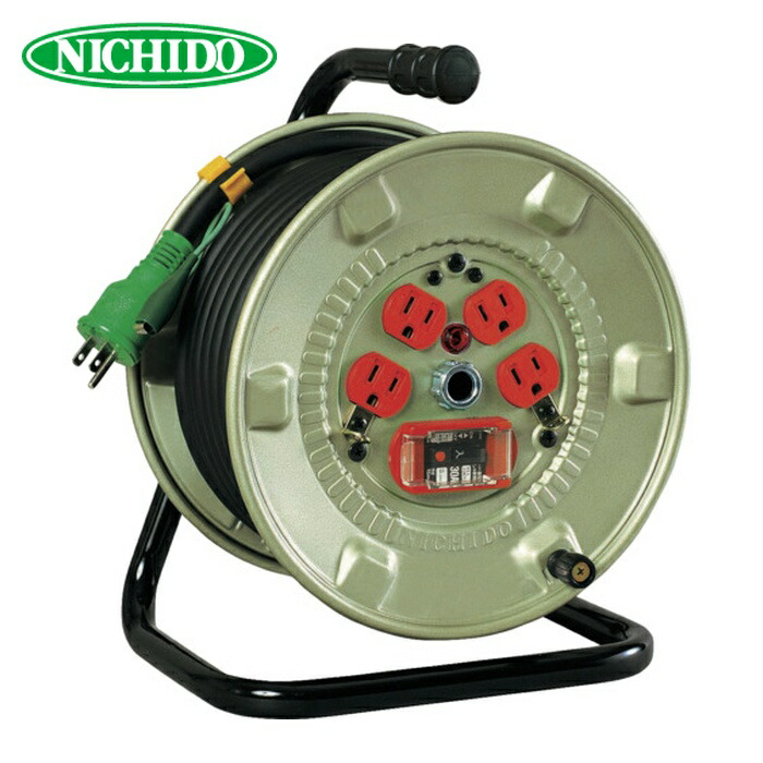 日動工業 NICHIDO NNP-EK24 電工ドラム 100V 過負荷漏電保護兼用ブレーカー付 20m (1台)