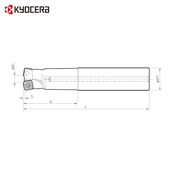 京セラ KYOCERA MFH32-S32-10-2T 高送りカッタ MFH Harrier エンドミル(SOMT10タイプ)ストレートシャンク 刃径32mm 刃数2枚 全長150mm シャンク径32mm (1本)