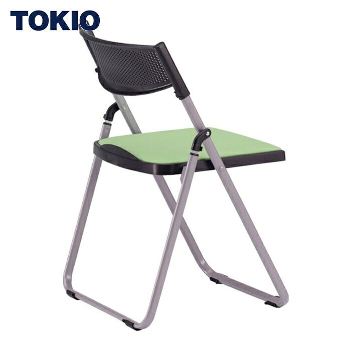 TOKIO アルミパイプ椅子 座面パッド付折りたたみチェア リーフグリーン (1脚) NFA-700-LG