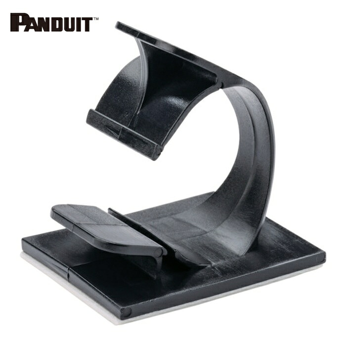 パンドウイット PANDUIT LWC38-A-C20 コードクリップ 粘着テープ付き 黒 (100個入) (1袋)｜工具ランド