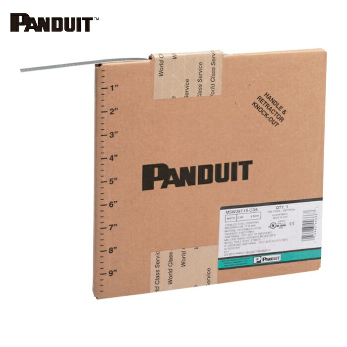 パンドウイット PANDUIT MSW38T15-CR6 MS(バックルロック式)長尺ステンレススチールバンド SUS316 幅9.5mm 長さ30.5m MSW38T15-CR6 (1巻)