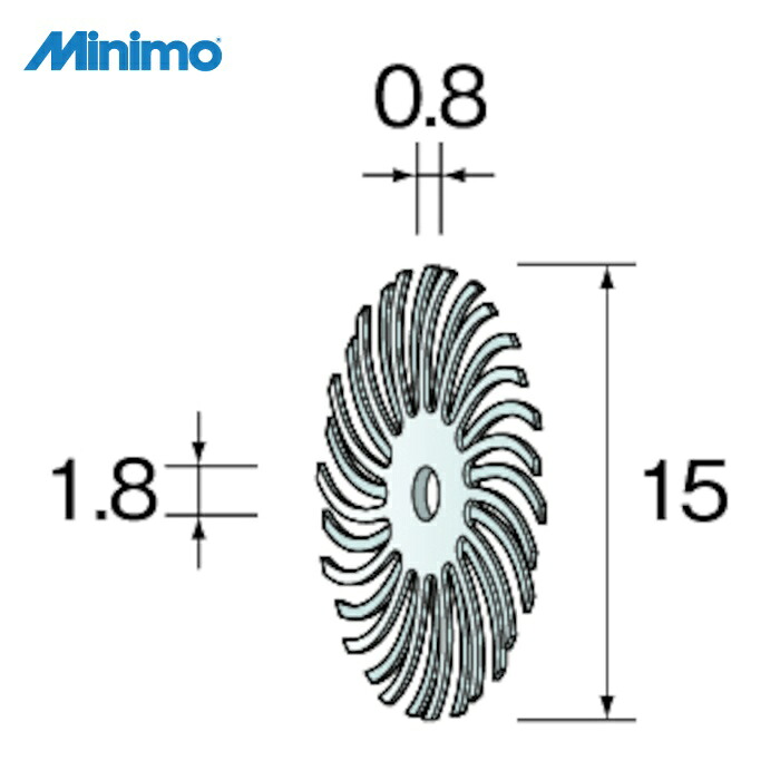 ミニター Minimo NA3501 ラバーブラシ #120 φ15 (20個入) (1Pk)