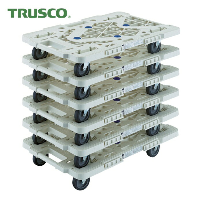 トラスコ TRUSCO まとめ買い 樹脂製平台車 ルートバン MPK-600J-W 6台セット (1S) MPK-600J-W-M6|工具ランド