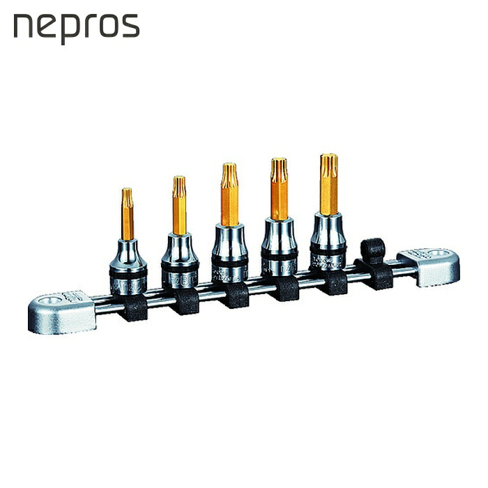 ネプロス nepros NTQ6T05A 9.5sq.T型トルクスビットソケットセット[5コ組] (1S)