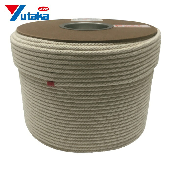 ユタカメイク ロープ 綿金剛打ロープドラム巻 6mm (200m) RCX-6200