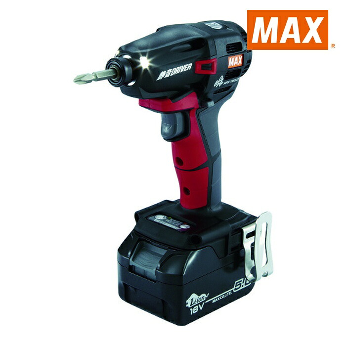 マックス MAX PJ-SD102-B2C/1850A 18V充電静音ドライバセット(アカ)5.0Ah (1台)