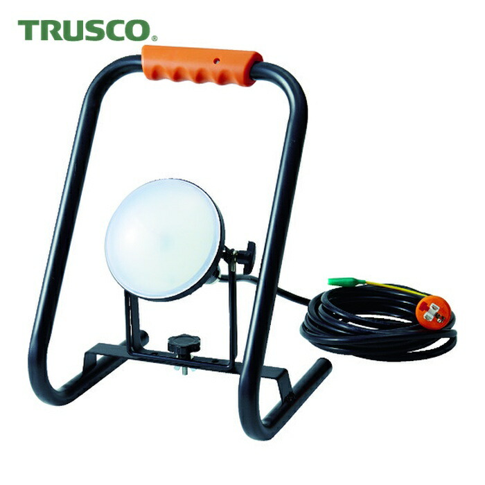 トラスコ TRUSCO LED投光器 DELKURO スタンドタイプ 20W 10m アース付 2芯3芯両用タイプ (1台) RTLE-210EP-S