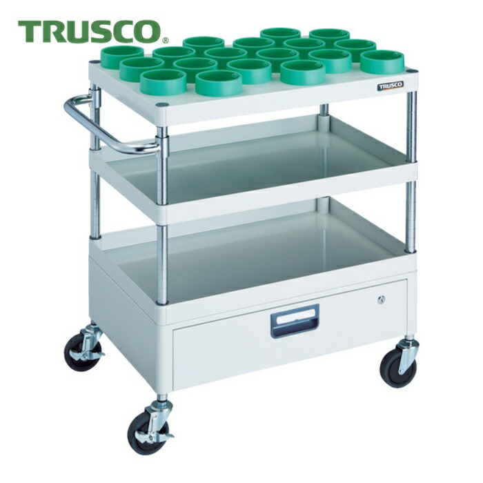トラスコ TRUSCO ツールワゴン フェニックスワゴン 750X500 1段引出付 HSK100A ホワイト (1台) PEW-TL972DV-W