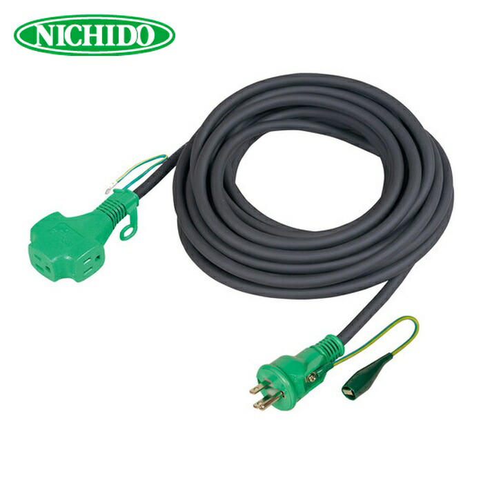 日動工業 NICHIDO PPT-10E-RE-B リペアポッキン延長コード アース付 10m 黒 (1本)