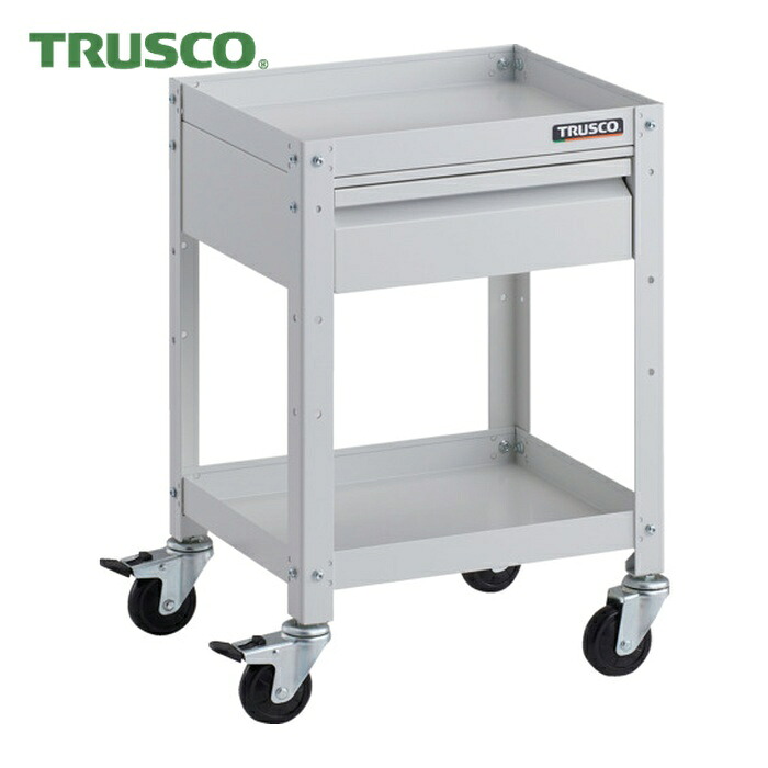 トラスコ TRUSCO ツールワゴン ラビットワゴン 400X350 引出1段付 ゴム車輪 ホワイト (1台) RBW-642V W|工具ランド
