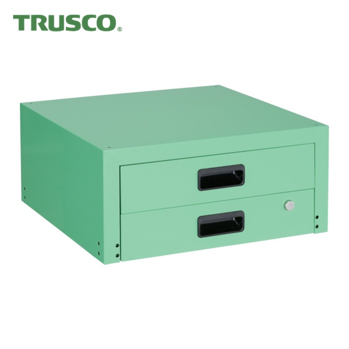 トラスコ TRUSCO 物の具手押し車 ラビットワゴン用抽き出し2段 500X500 若い衆緑であること (1台) RBW-55X YG