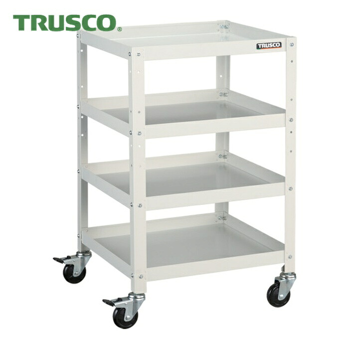 トラスコ TRUSCO 物の具手押し車 ラビットワゴン 500X500 天然ゴム拷問台 白いこと (1台) RBW-854 W