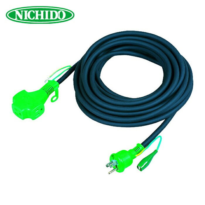 日動工業 NICHIDO PPT-30E トリプルポッキン延長コード アース付 30m 黒 (1本)|工具ランド