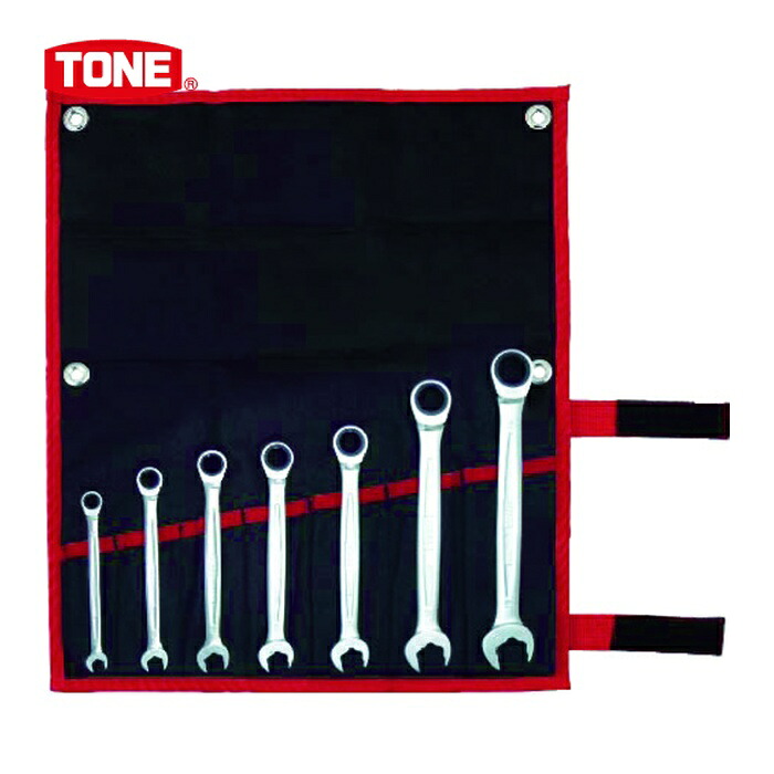 TONE トネ RMQ700 クイックラチェットめがねレンチセット 7pcs (1S)