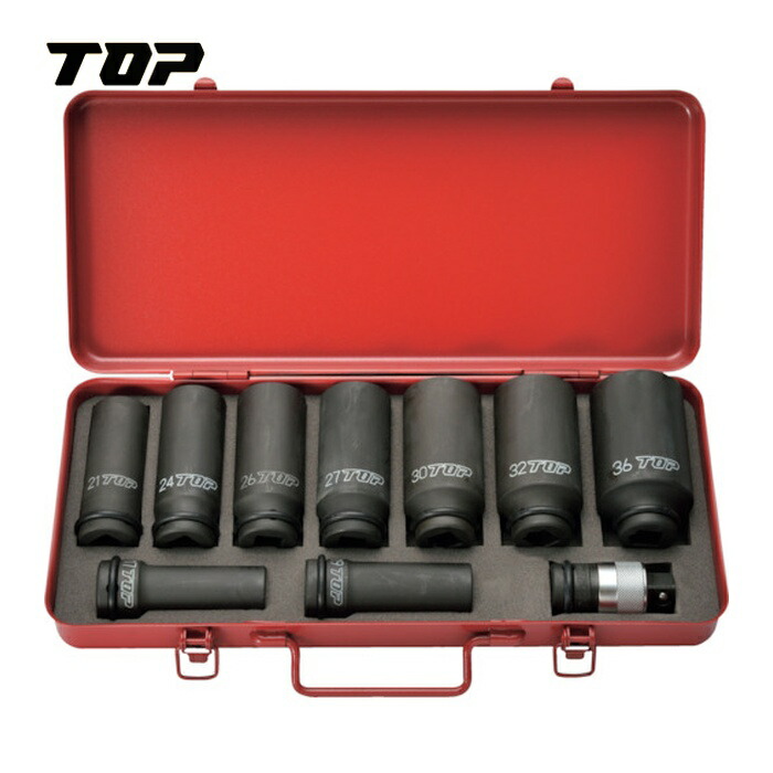 TOP トップ工業 PT-1736SLPS インパクトレンチ用超ロングソケット・ワンタッチアダプターセット (1S)｜工具ランド