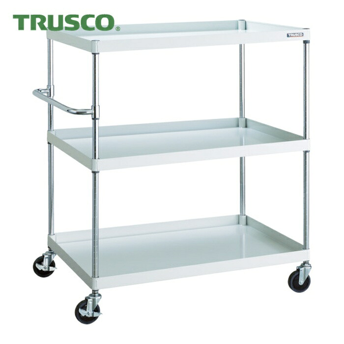 トラスコ TRUSCO ツールワゴン フェニックスワゴン 省音 1000X650XH1200 3段 ホワイト (1台) PEW-12103-W|工具ランド