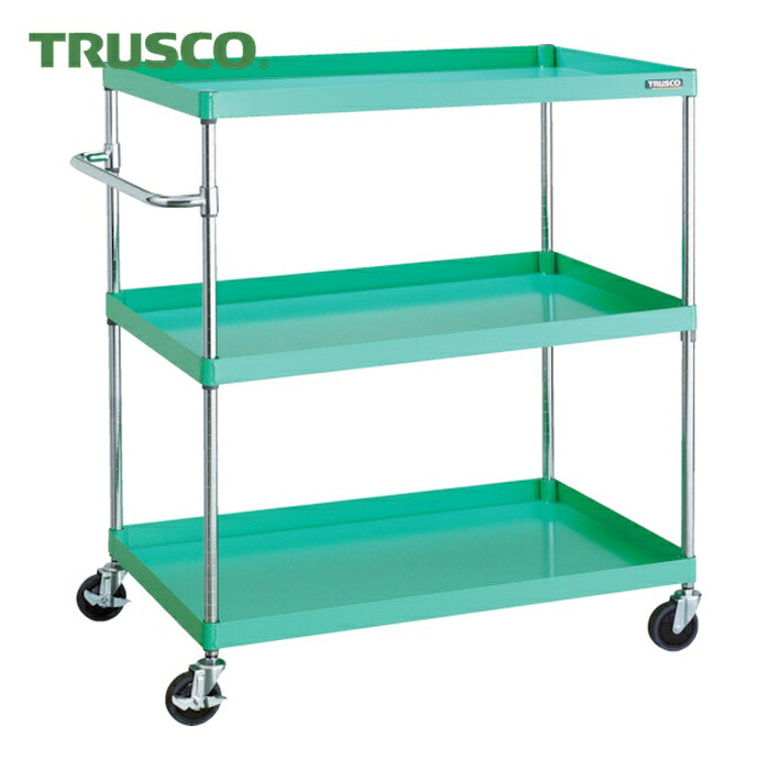 トラスコ TRUSCO ツールワゴン フェニックスワゴン 省音 1000X650XH1200 3段 ヤンググリーン (1台) PEW-12103-YG|工具ランド