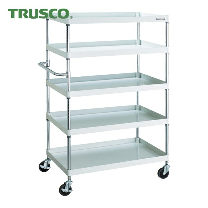 トラスコ TRUSCO ツールワゴン フェニックスワゴン 省音 900X600XH1500 5段 ホワイト (1台) PEW-1595-W