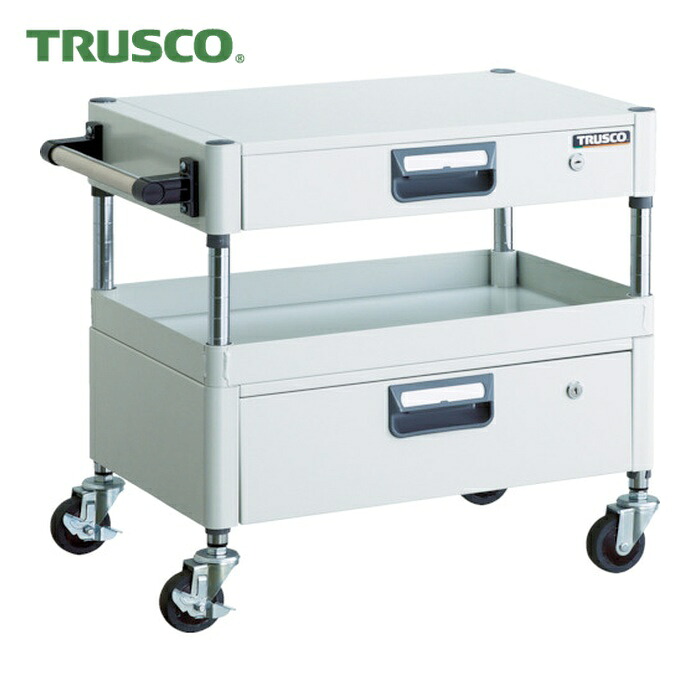 トラスコ TRUSCO ツールワゴン フェニックスワゴン 省音 600X400XH600 引出付 ホワイト (1台) PEW-661VZ-W