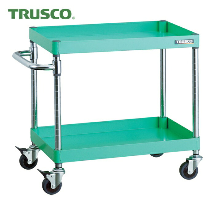 トラスコ TRUSCO ツールワゴン フェニックスワゴン 省音 600X400XH600 2段 ヤンググリーン (1台) PEW-662C-YG|工具ランド
