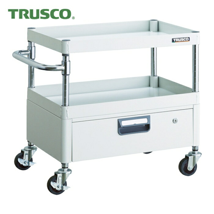 トラスコ TRUSCO ツールワゴン フェニックスワゴン 省音 600X400XH600 1段引出付 ホワイト (1台) PEW-662V-W