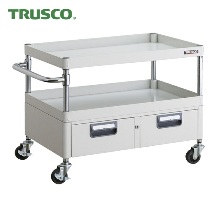 トラスコ TRUSCO ツールワゴン フェニックスワゴン 省音 750X500XH600 2列引出付 ホワイト (1台) PEW-672W-W