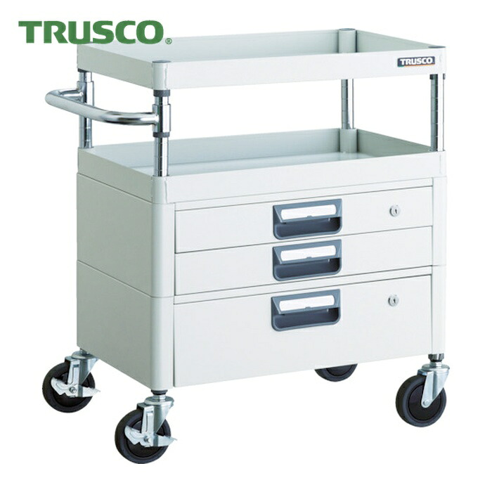 トラスコ TRUSCO ツールワゴン フェニックスワゴン 省音 600X400XH740 引出付 ホワイト (1台) PEW-762VX-W｜工具ランド
