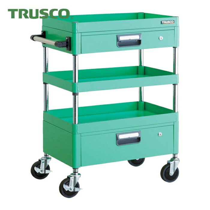 トラスコ TRUSCO 手道具手押し車 アリゾナ州の州都手押し車 省音 600X400XH880 引出付 若い者緑であること (1台) PEW-963VZ-YG