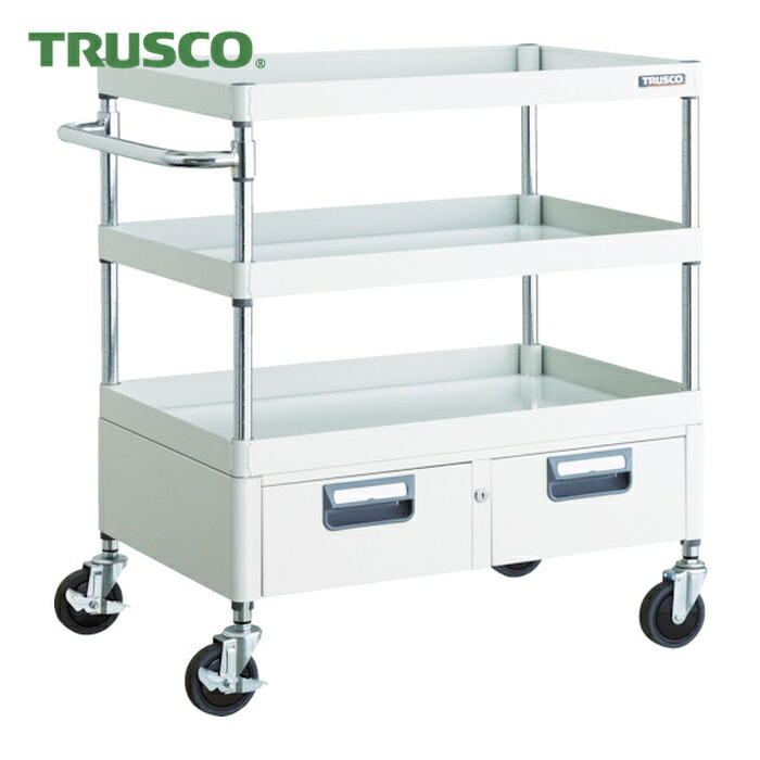 トラスコ TRUSCO ツールワゴン フェニックスワゴン 省音 750X500XH880 2列引出付 ホワイト (1台) PEW-973W-W｜工具ランド