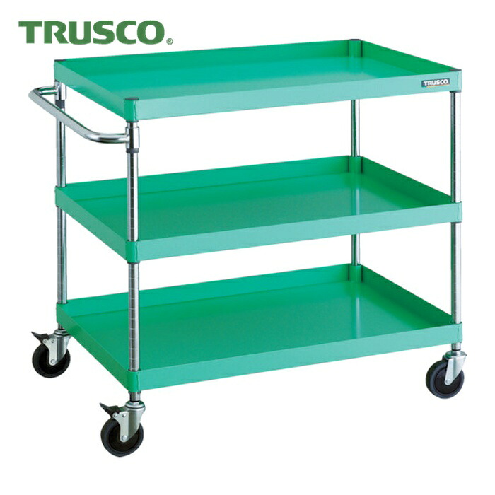トラスコ TRUSCO ツールワゴン フェニックスワゴン 省音 900X600XH880 3段 ヤンググリーン (1台) PEW-993C-YG|工具ランド
