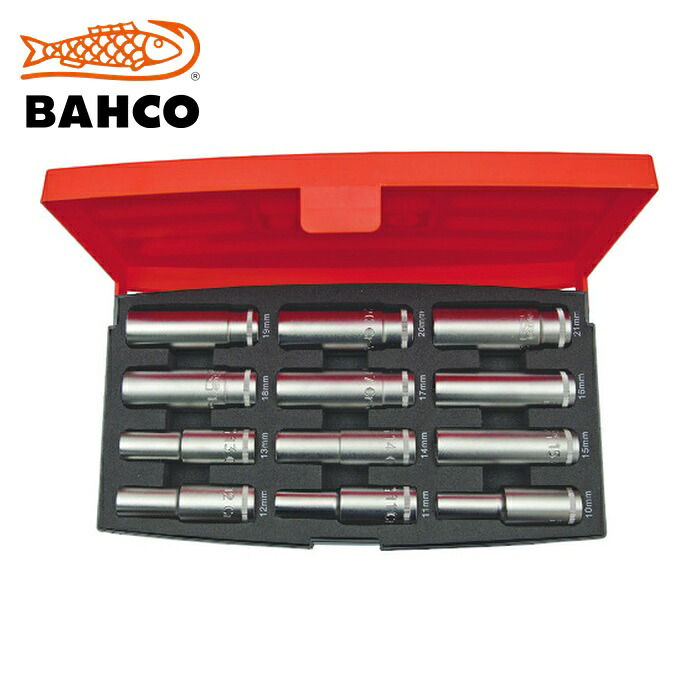 バーコ BAHCO S1612L ディープソケットセット(6角) 差込角12.7mm 12点セット (1S)