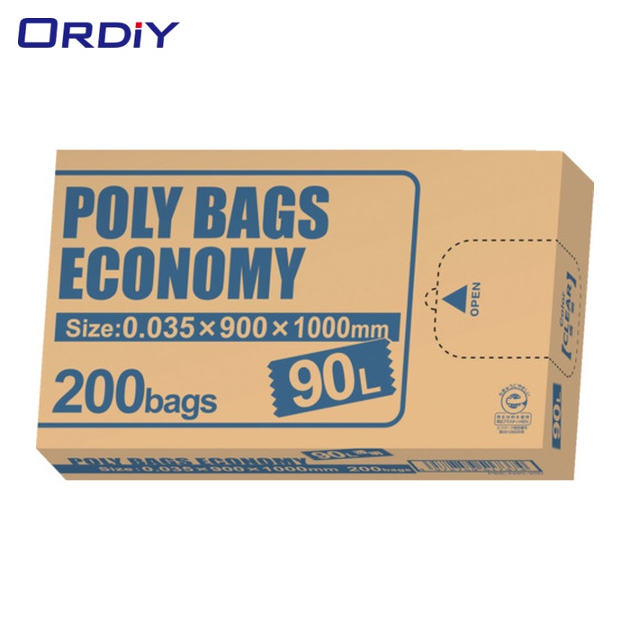 オルディ ORDiY ポリバッグエコノミーBOXゴミ袋 90L 0.035粍 澄み切った (1冊) PBE-N90-200