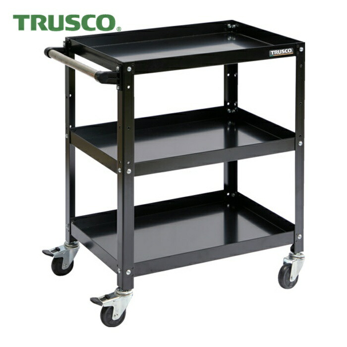 トラスコ TRUSCO 物の具手押し車 ラビットワゴン 600×400 手持ち部分付 予防医学拷問台 黒いこと (1台) RBW-863H BK