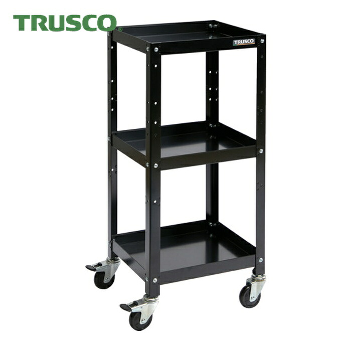トラスコ TRUSCO 手道具手押し車 ラビットワゴン 400×350 天然ゴム拷問台 黒いこと (1台) RBW-943 BK