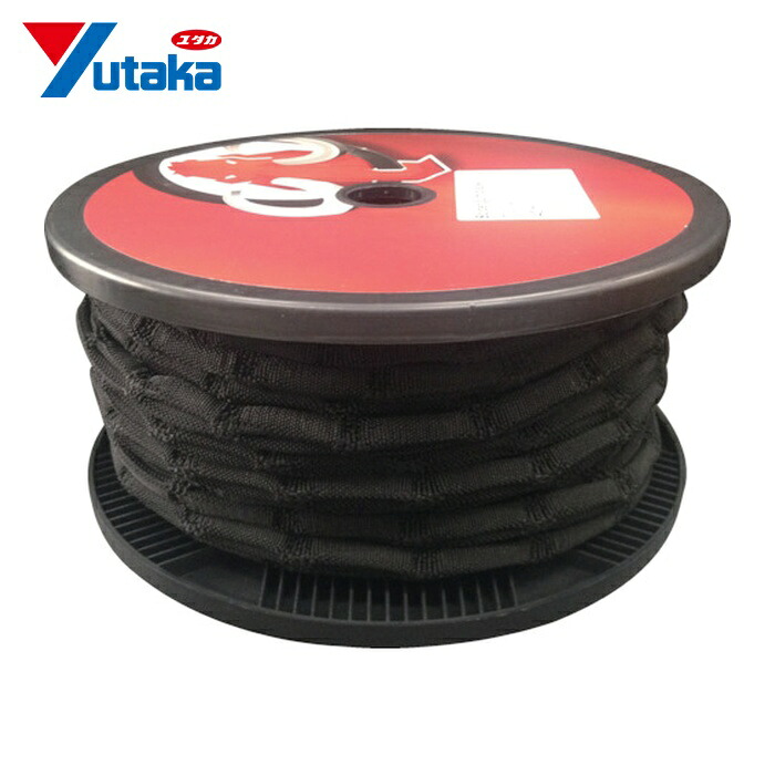 ユタカメイク ゴム スパイダーゴム ドラム巻き 40m ブラック (1巻) PST-17