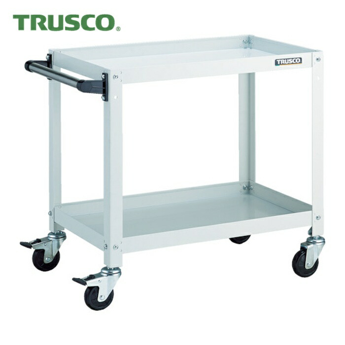 トラスコ TRUSCO 物の具手押し車 ラビットワゴン 600X400 手持ち部分付 天然ゴム拷問台 白いこと (1台) RBW-662H W