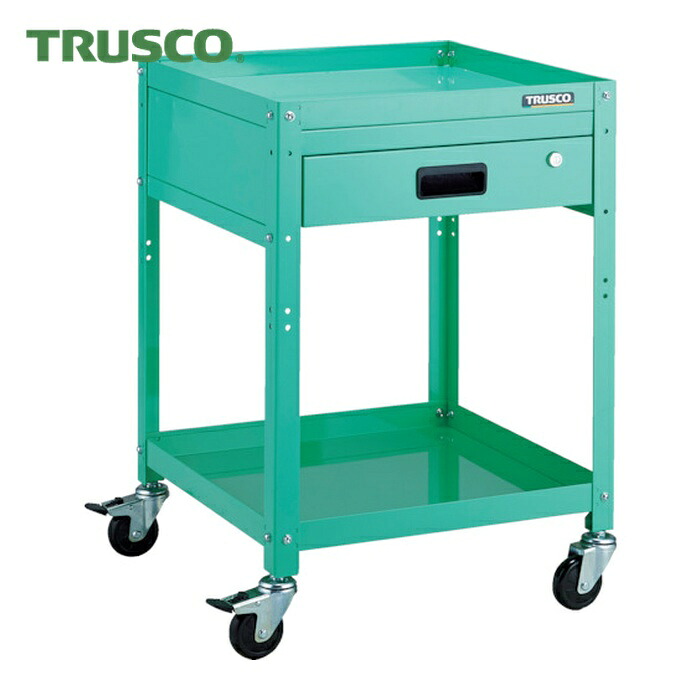 トラスコ TRUSCO ツールワゴン ラビットワゴン 500X500 引出1段付 ゴム車輪 ヤンググリーン (1台) RBW-752V YG|工具ランド