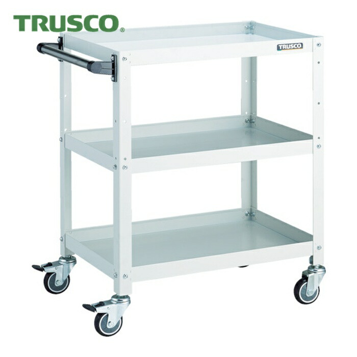 トラスコ TRUSCO 物の具手押し車 ラビットワゴン 600×400×H740 手持ち部分付 ウレタン拷問台 白いこと (1台) RBW-763HU W