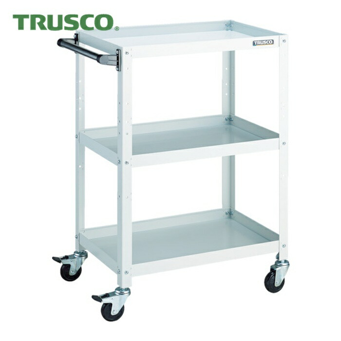 トラスコ TRUSCO 物の具手押し車 ラビットワゴン 600X400 手持ち部分付 天然ゴム拷問台 白いこと (1台) RBW-963H W