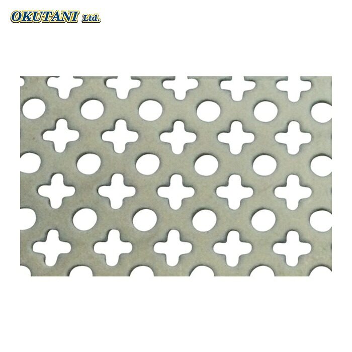 OKUTANI 奥谷金網 ステンレスパンチングメタル 2.0T×丸十 1000×1000 (1枚) PM-SUS-T2.00+-1000X1000