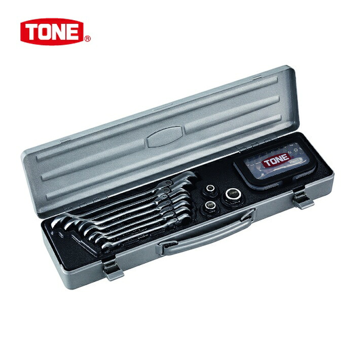 TONE トネ RMFQ700BR 首振クイックラチェットめがねレンチビットラチェットセット (1S)