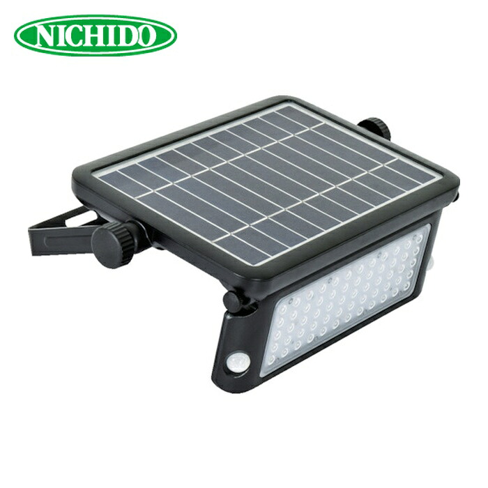 日動工業 NICHIDO SOL-10PIR-60K ソーラーLEDセンサーライト エコフラッシュ10W (1台)