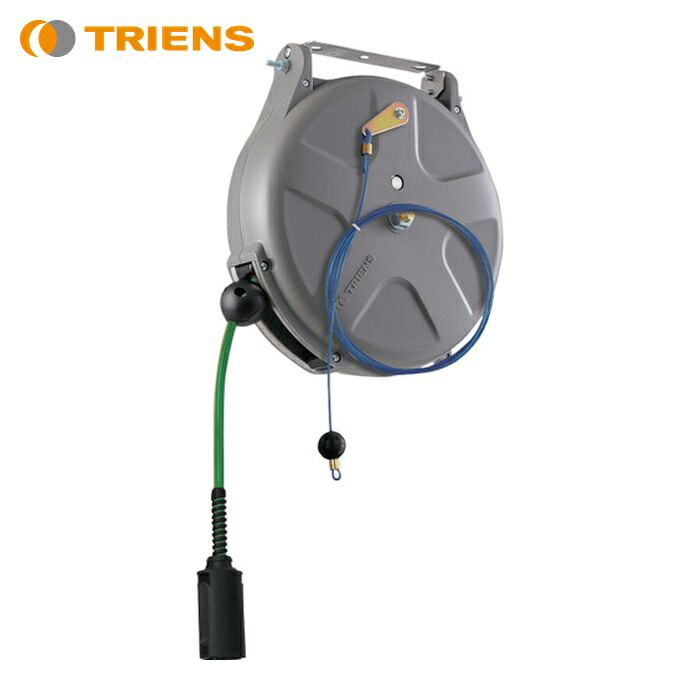 TRIENS 三協リール SHS-210EFA 導電エアーホースリール ブレーキ式 内径6.5×外径10mm ホース全長10m グレー (1台)