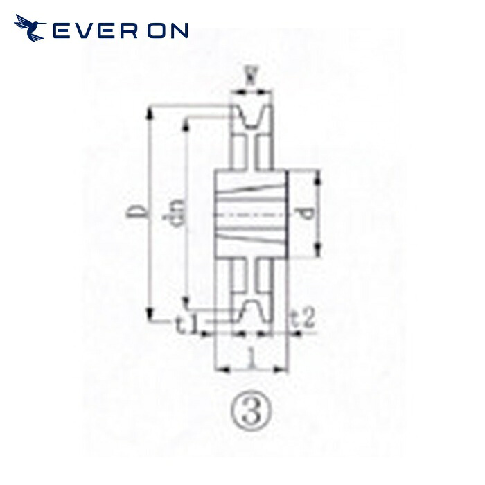 EVN エバオン SPZ315-1 ブッシングプーリー SPZ 315mm 溝数1 (1個)|工具ランド