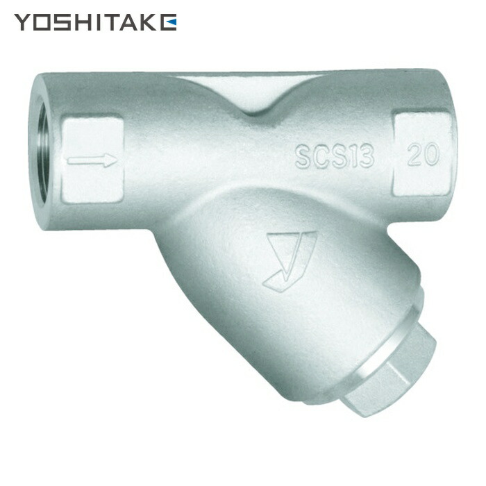 ヨシタケ YOSHITAKE SY-17-80M-40A Y形ストレーナ(ステンレス鋳鋼) 80メッシュ 呼び径:40A、11/2B (1個)